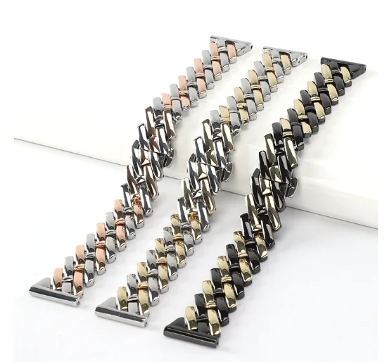 

Новый роскошный женский двухрядный ремешок для умных часов Launch Shinny из нержавеющей стали с металлической цепочкой для Apple Watch Band