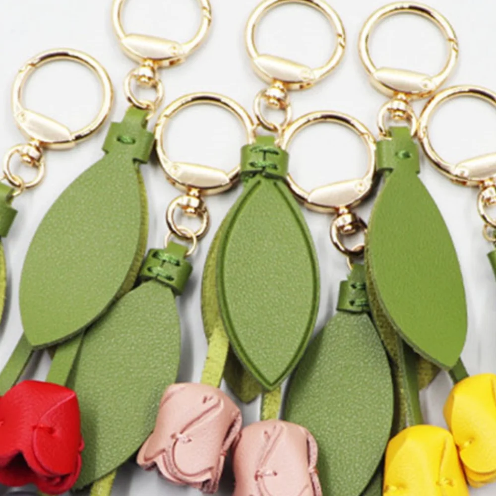 

Bag Charm Car Keybag Pendant Tulip Bag Pendant Colorufl Keychain Personalized Decor Cute Tulip Shaped Supplies Useful Chain