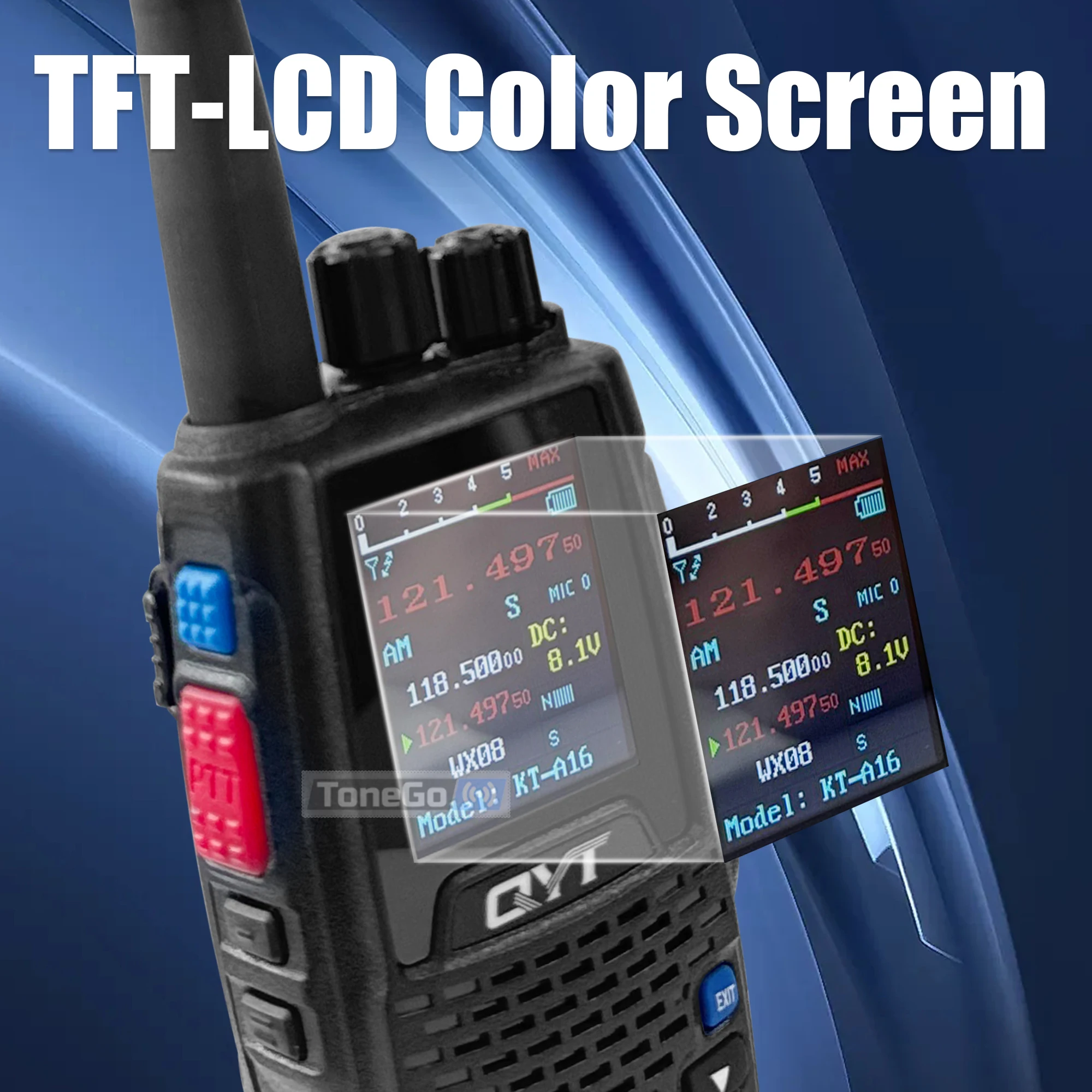 エアバンド送信 KT-A16 トランシーバー TX:108.000-136.999MHz RX:108.0000-136.999MHz 6W 200Ch W/10 NOAA 天気予報チャンネル