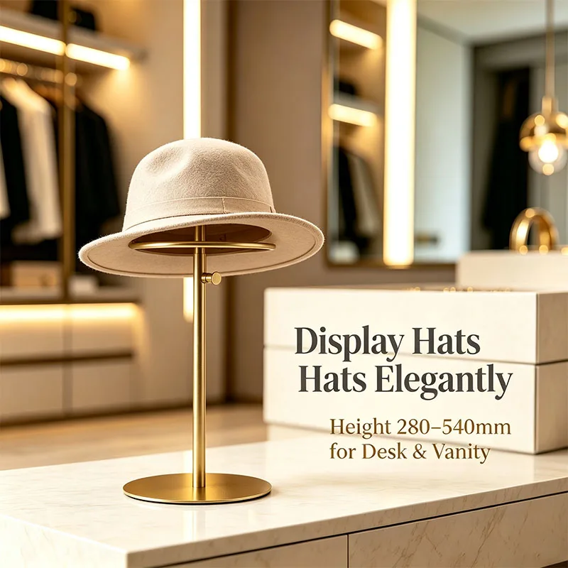 Iron Liftable Light Luxury Hat Display Rack Hat Support Clothing Store desktop Iron Hat Rack Shopping Mall Adjustable Hat Displa