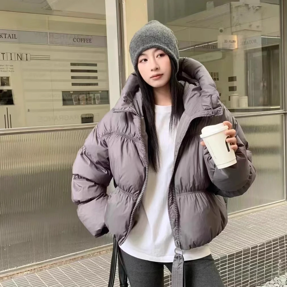 

Down Jacket New 2025 Autumn Winter Women Short Fashion Stand Collar Puffer Coat Women Thicken Warm Winter Clothing Female Jacket