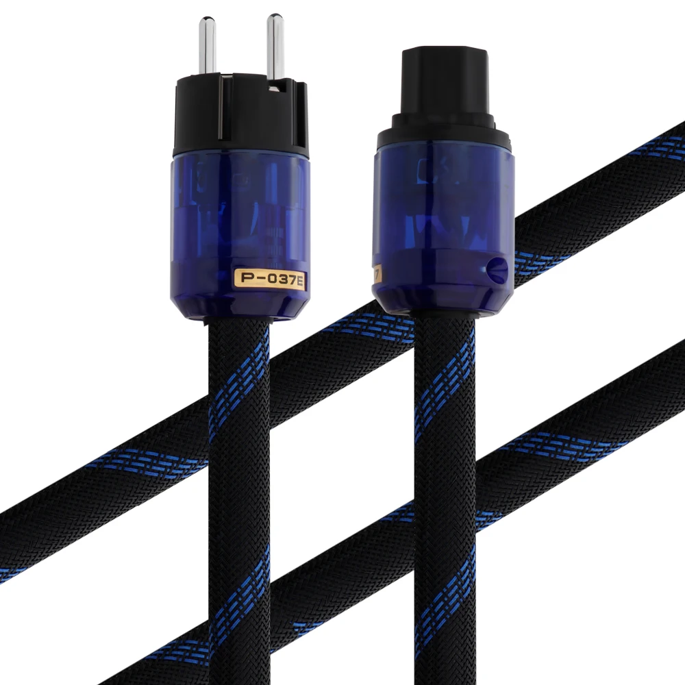 C7 HiFi Power Cable, Figure 8 Audiophile Power Cord, EU US AC Mains Cord with Pure Copper Conductor and Power Plug