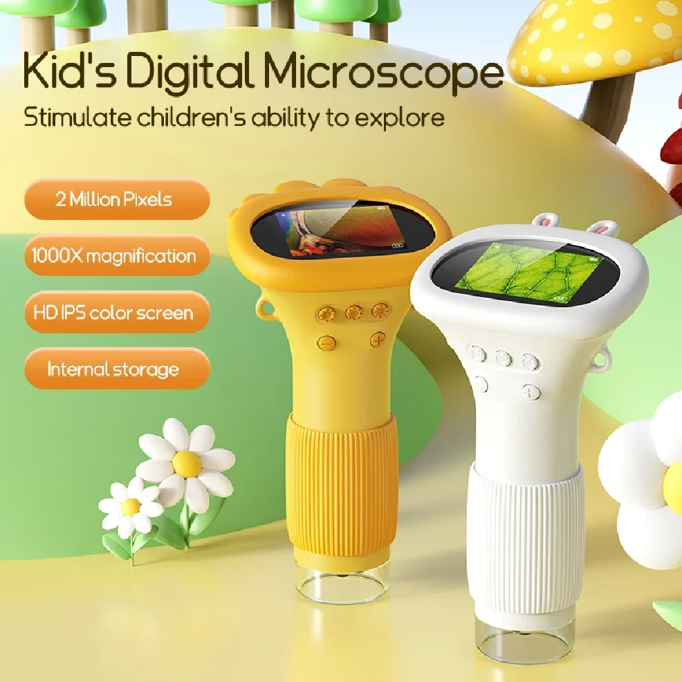 

2.0 Inch Mini Pocket Microscope 1000X Kids Science Experiment Utensils Handheld Laboratory Microscope Outdoor Children Stem Toy