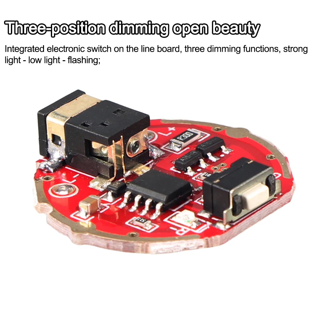 3.7V 1.8A Flashlight with USB/DC Charging Driver Board 25mm 26mm 28mm Power Supply Circuit Board U2/L2 Bulb 18650/26650 Battery