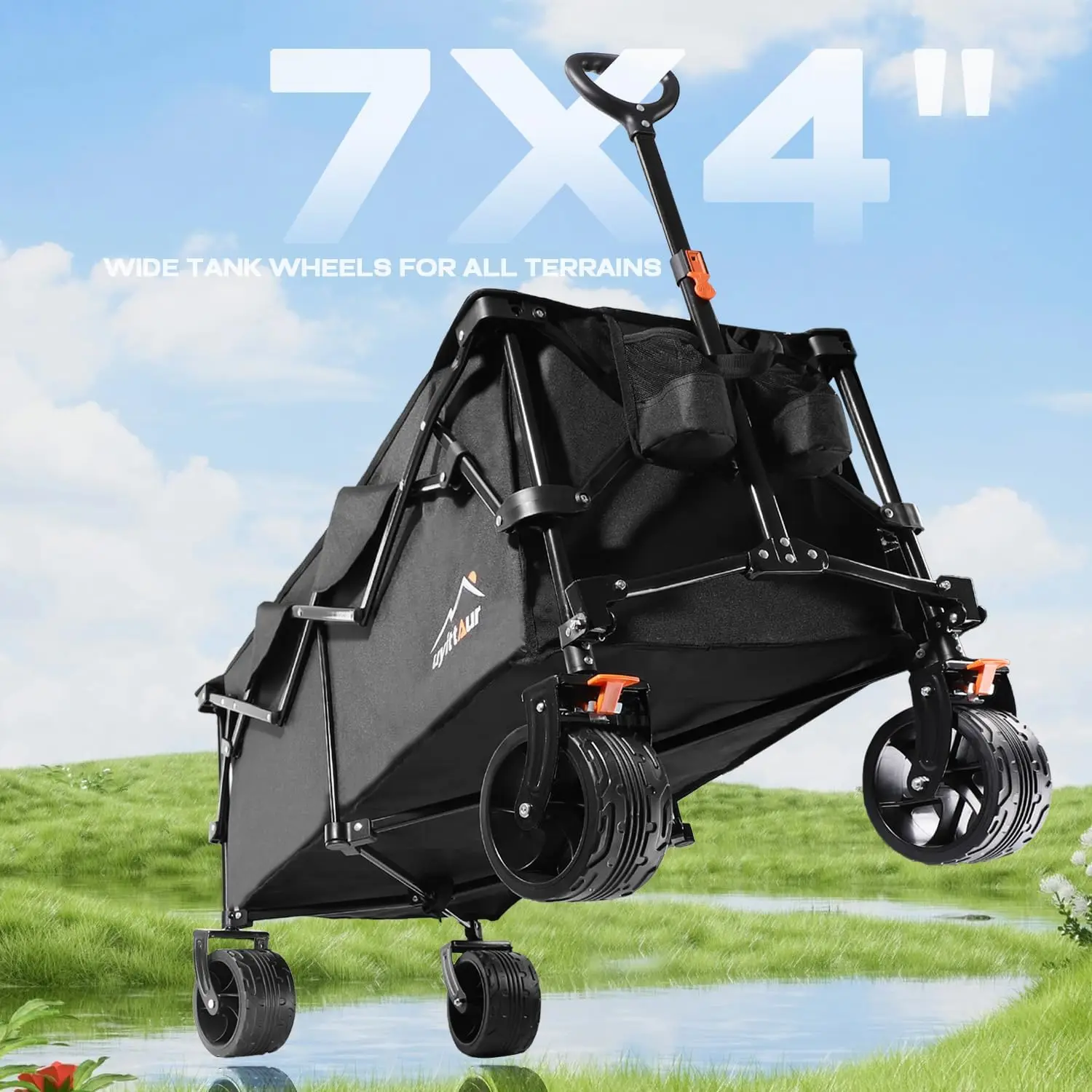 Extended Beach Wagon com Big All-Terrain Rodas, Peso Capacidade, Heavy Duty Wagon