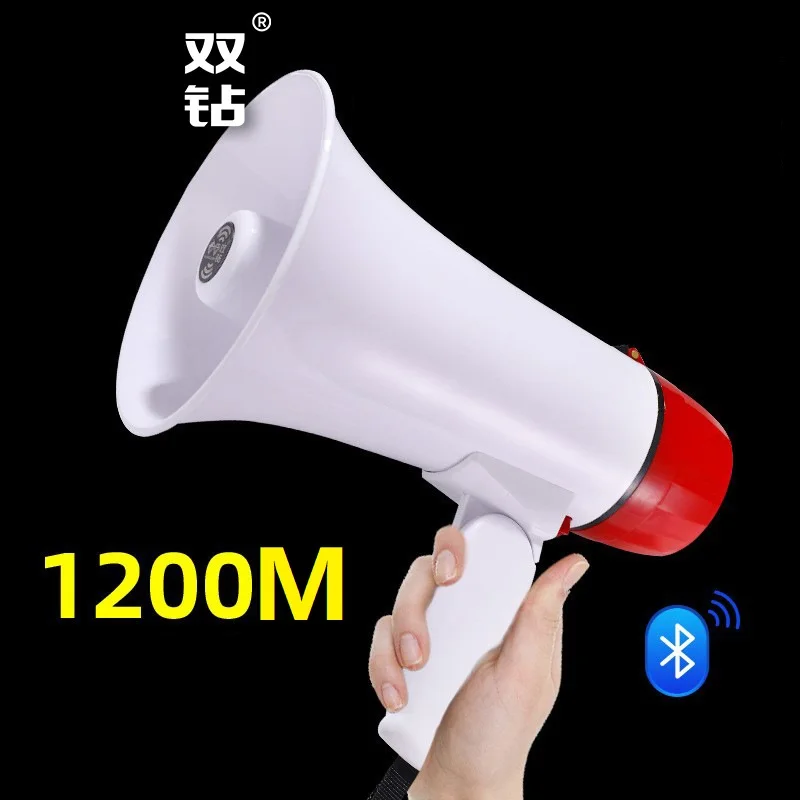 20W แบบพกพา Bullhorn Megaphone เสียงไซเรน/นาฬิกาปลุกโหมดควบคุมระดับเสียง USB แฟลชไดรฟ์ TF Card BT นาฬิกาปลุก wireles เครื่องขยายเสียง