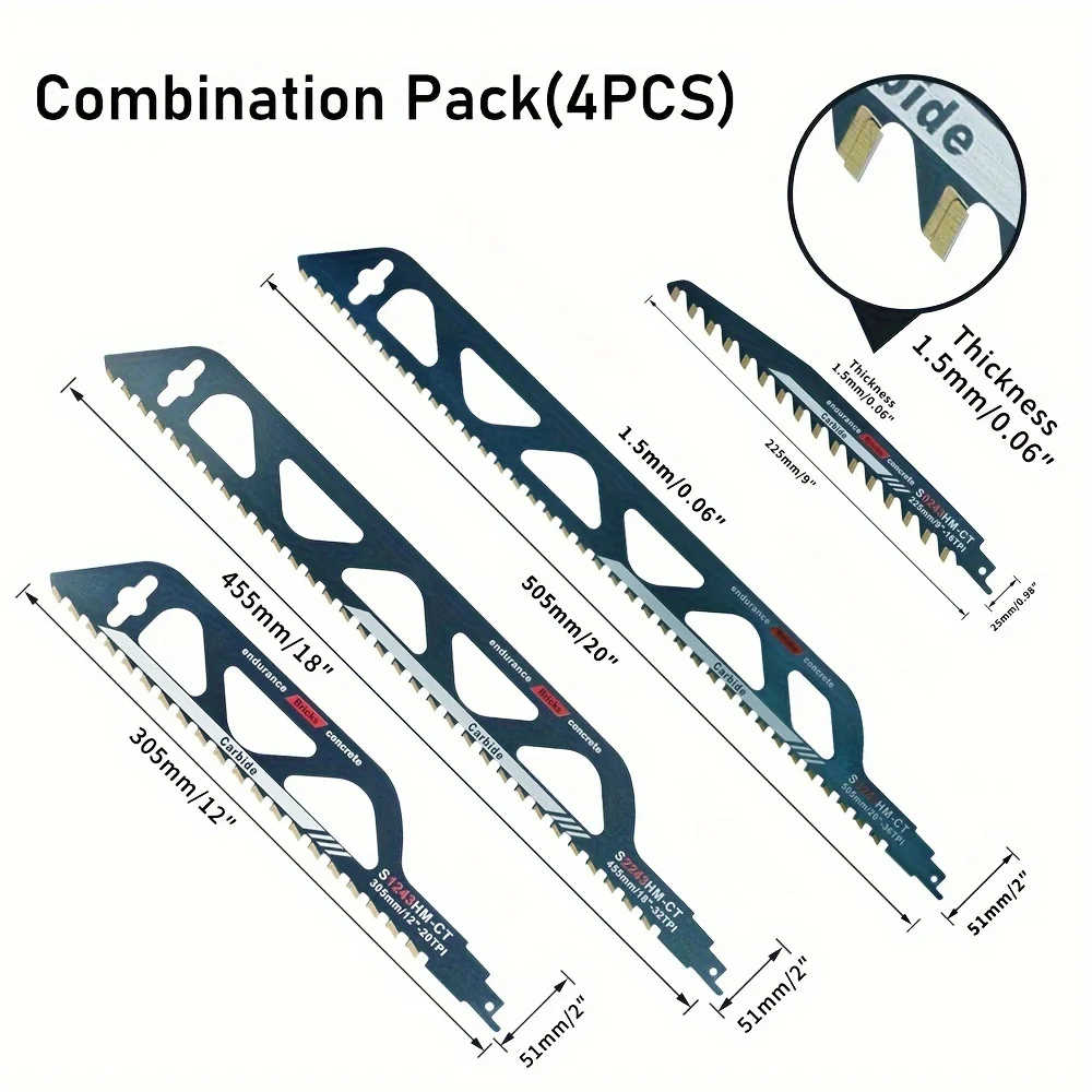 شفرة المنشار الترددية من سبيكة متعددة الاستخدامات لقطع الطوب الفقاعي والطوب المجوف والطوب الأحمر والكتلة الخرسانية مع الأدوات اليدوية