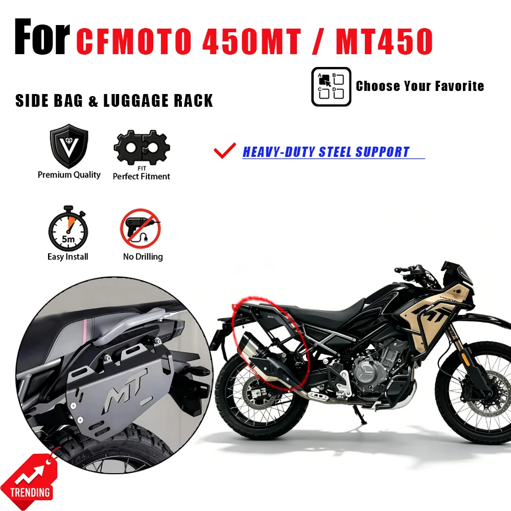 

For CFMOTO 450MT MT450 Side Bag Bracket Pannier Rack Luggage Carrier Side Box Support Accesorios Moto Portaequipajes