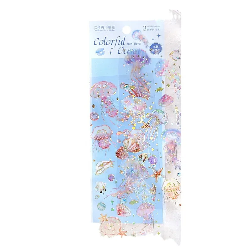 3 Adesivos Kawaii de Libélula com Plumas para Decoração de Scrapbook, Diário e Planner
