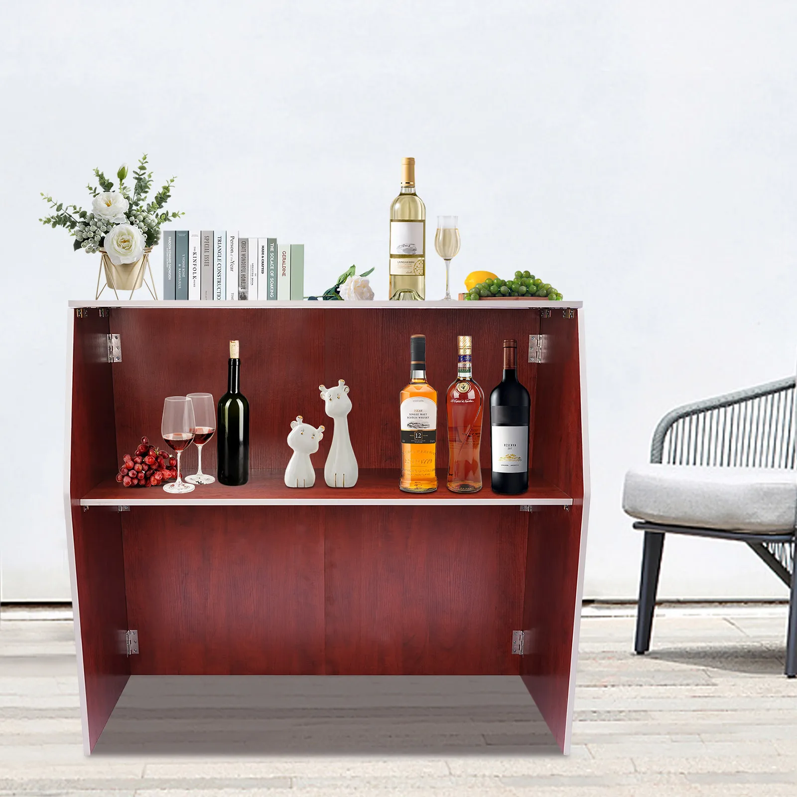 

Foldable Bar, Portable Event Bar, Portable Bar Cabinet Proctective Package for Parties, Picnics, Barbecues, Catering, Beach