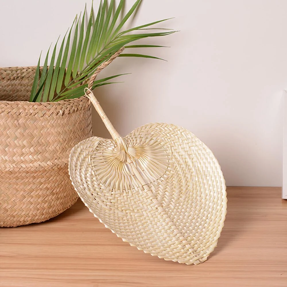 10/20pcs Wedding Decor Fans Bamboo Raffia Hand Fans for Guest Hand Weaving Fan for Summer Cooling Beach Wall Decor Party Favors