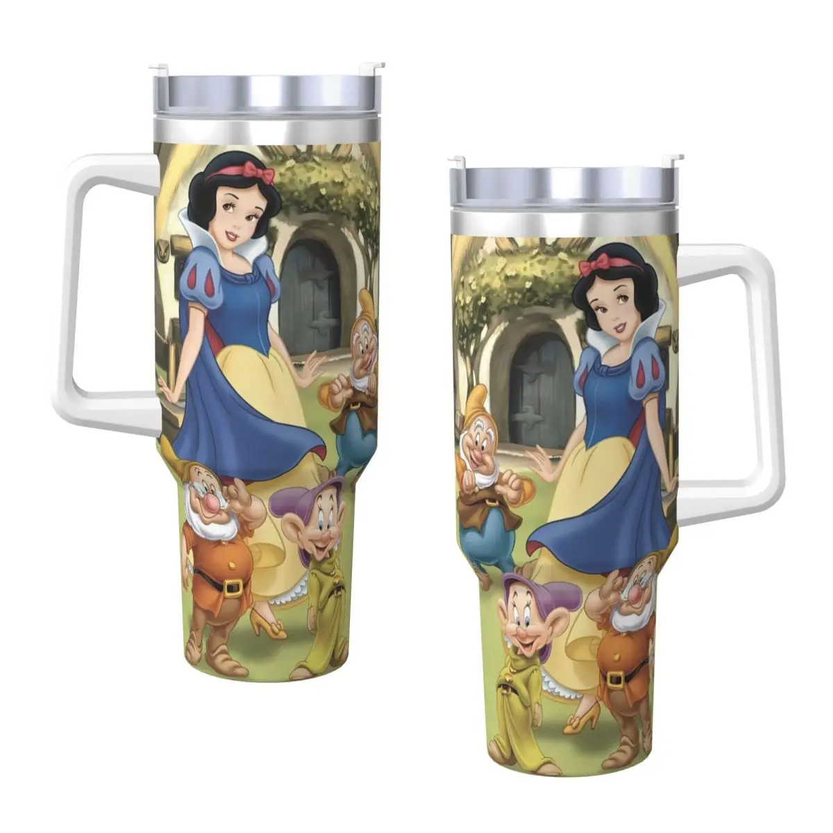 Snow White Happy Dwarf Stainless Steel Tumbler Camping Car Mugs Large Capacity Cups Insulated Cold and Hot Milk Tea Water Bottle