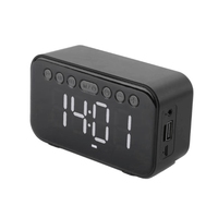 Bluetooth 5.0 Alarm Clock Speaker Digital LED LCD Display Wireless Mirror Speaker For Home Outdoors