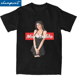 Casual Retro Mia Khalifa T-Shirt Men Round Neck Short Sleeve Tops Cotton Summer Top Tee