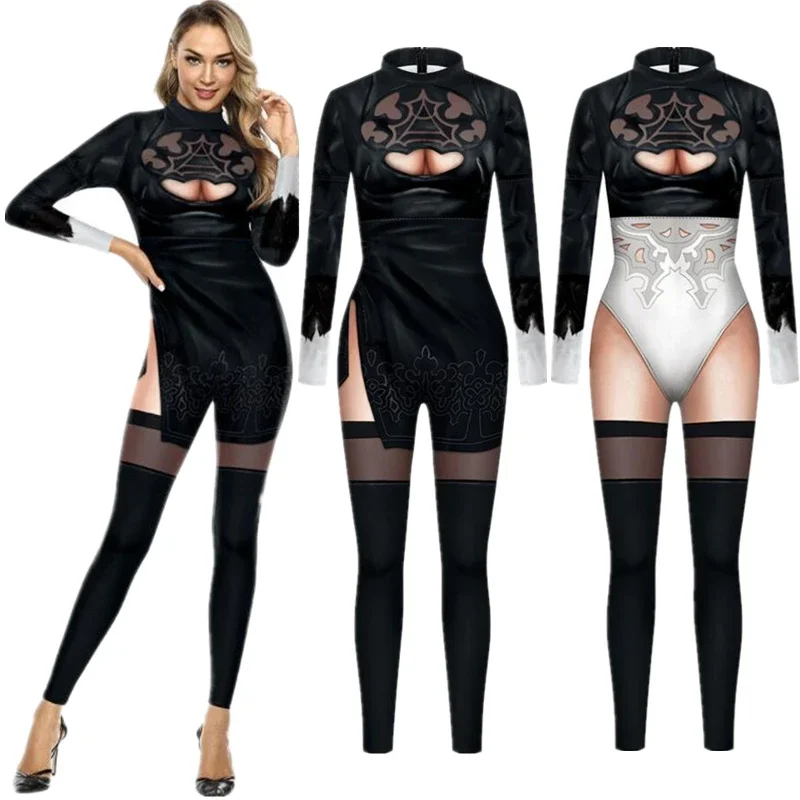 

Cosplay Game Nier Automata 2B Sexy Slim Jumpsuit Catsuit Cosplay Costumes Zentai Women Bodysuit Fancy Dress Halloween 2024