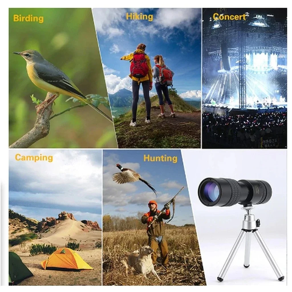 Imagem -02 - Impermeável Super Telephoto Zoom Telescópio Monocular Tripé Eye Protection Fmc Transmitância Ultra-alta Fit Phone 4k 1030x40 mm