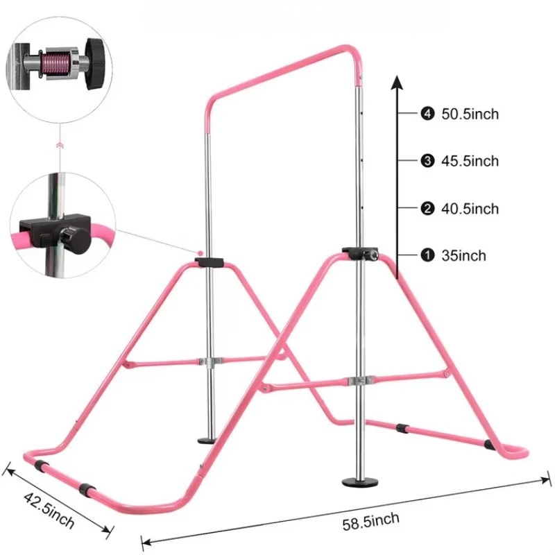 Multifunctional Foldable Gymnastic Training Bar Expandable Junior Horizontal Bar For Kids Home Fitness Daily Exercise