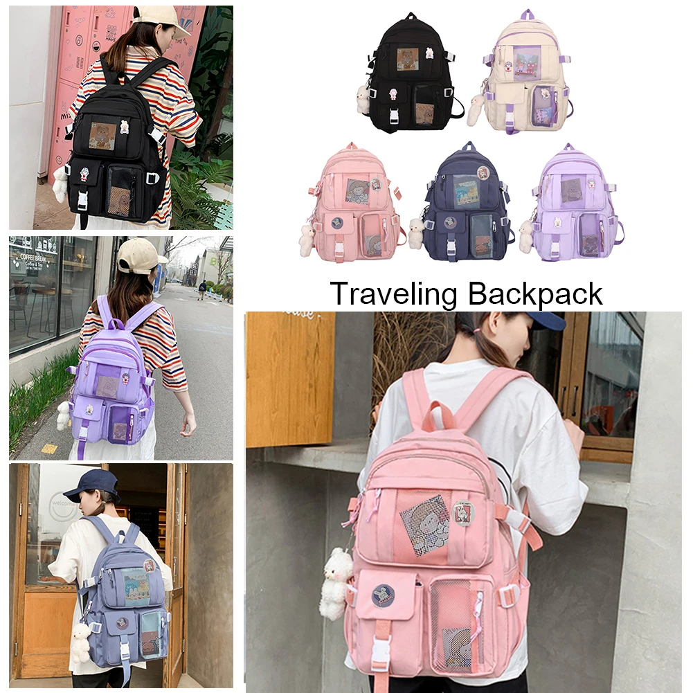 School Backpack College Bookbag Travel Daypack Cute Aesthetic Backpack Large Capacity Teens Book Bag with Multi Pockets for Gift
