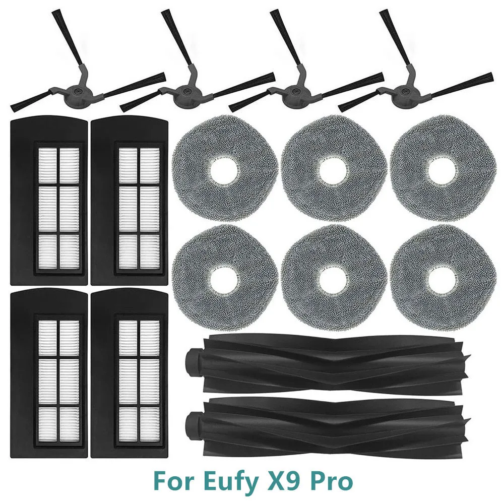 main-side-brushes-universal-wheel hepa-filter-mop-cloth-for-eufy-x9pro-robot-vacuum cleaner parts