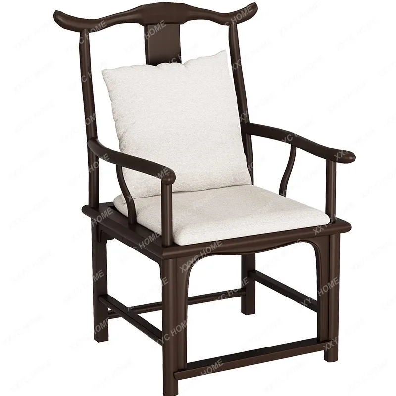 Commercial Office Negotiation Chair Designer Solid Wood Dining Chair Combination White Body