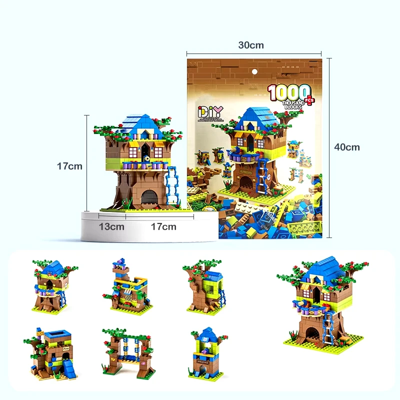 6in1 Boomhut Bouwstenen Set Boomhut Gebouw Diy Kit Vriendschap Boshuis Bakstenen Speelgoed Jongens Kinderen Halloween Xmas Cadeau