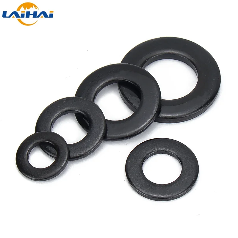 Wholesale Big Quantity Black Flat Washer 30-31000pcs Carbon Steel Gasket Ring M2-M30