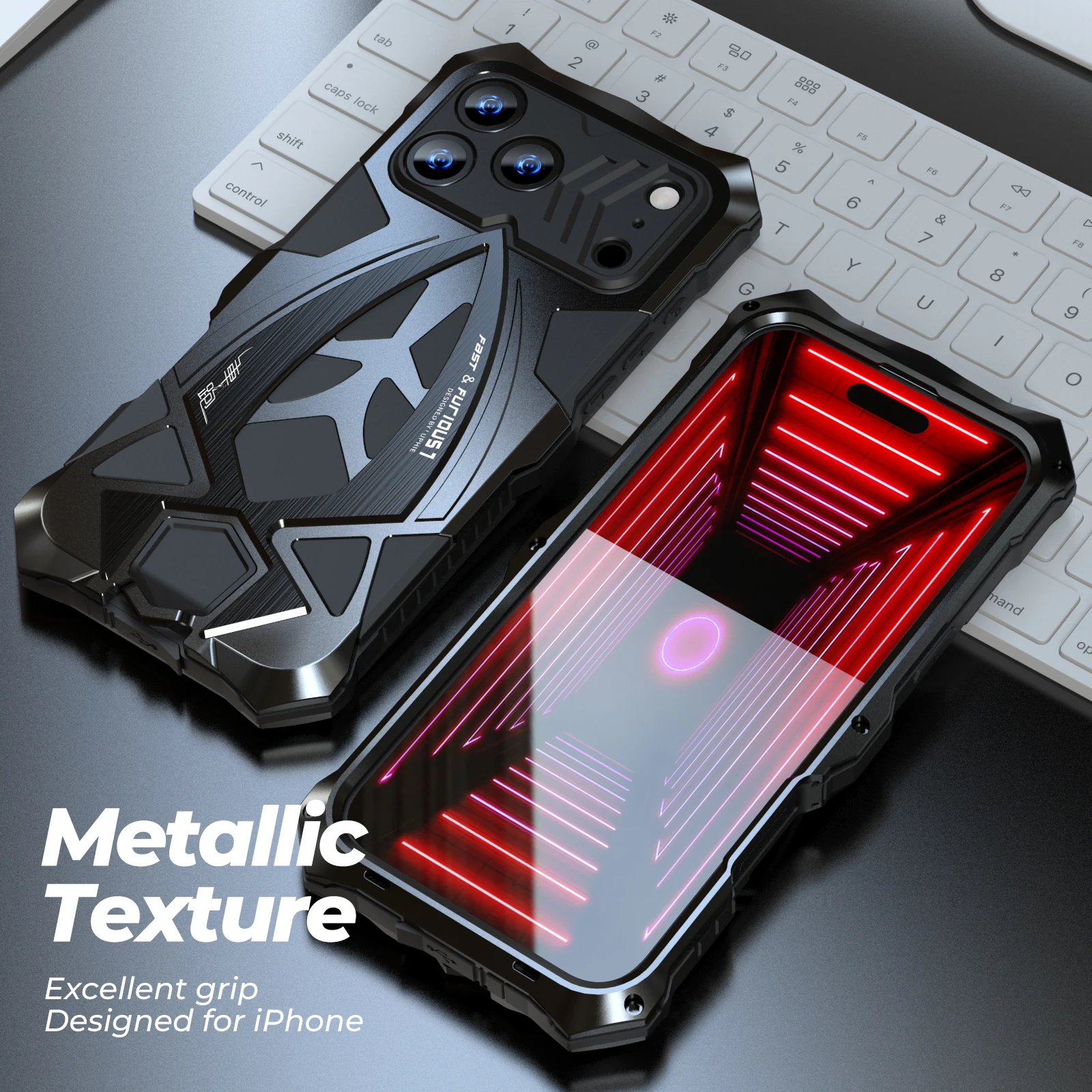 Militaire kwaliteit zware metalen telefoonhoes voor iPhone 17 16 15 14 13 Pro 16E 17E Max Luxe schokbestendige achterkant bumper