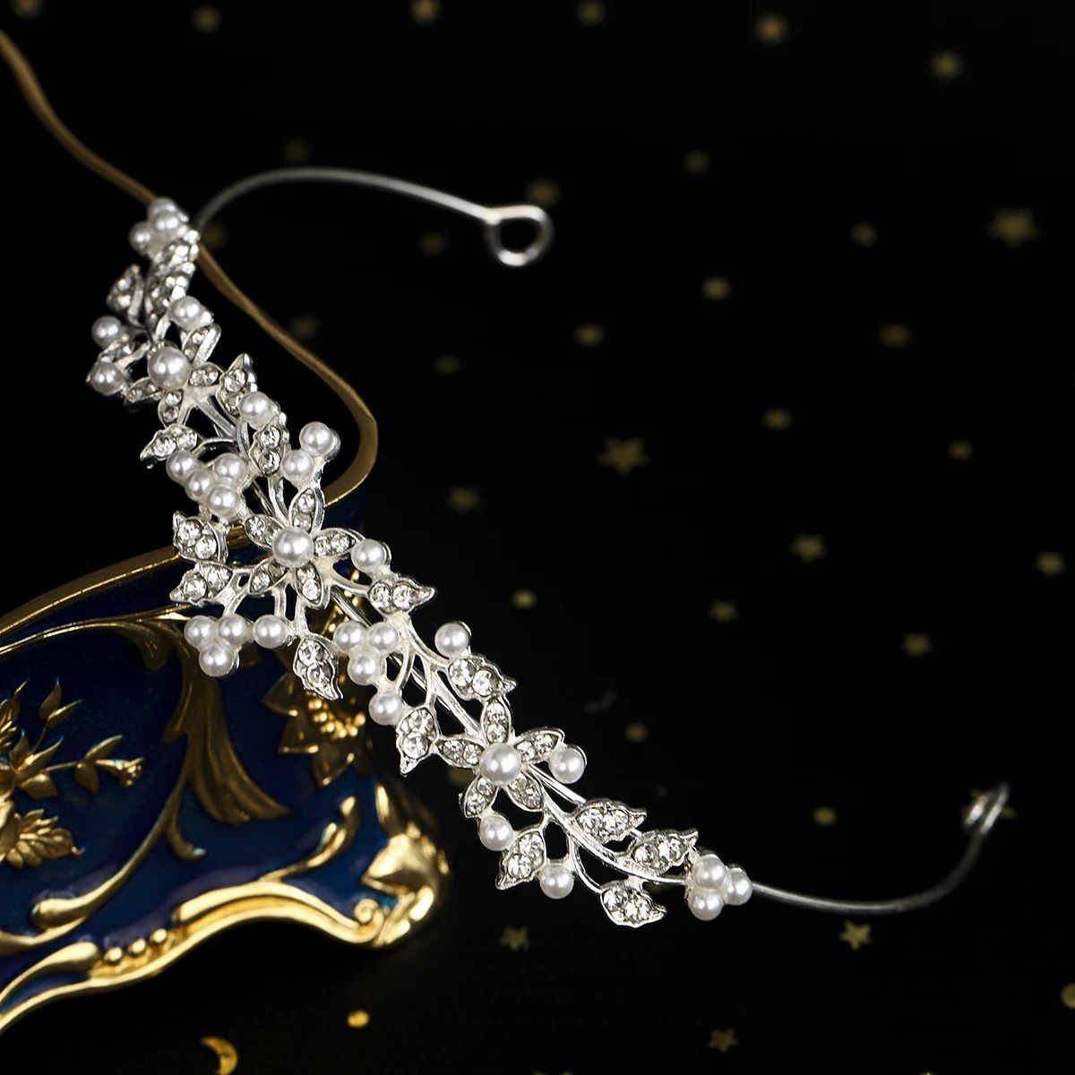 New Pearl Rhinestone Alloy Crown Bridal Accessories Headband Wedding Headdress Hair Jewelry Accessories Wholesale image 3