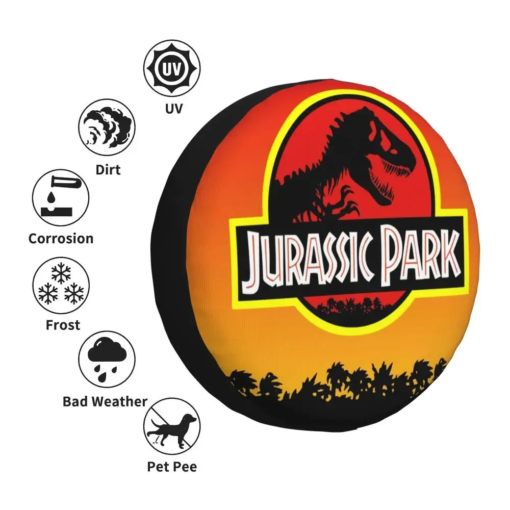 Maßgefertigter Jurassic Park Reserverad-Schutz 4WD 4x4 RV Sci-Fi Dinosaurier für Toyota RAV4 Prado 14" 15" 16" 17" Zoll – Detail 21
