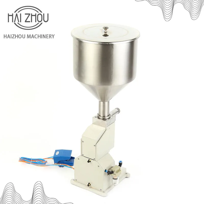 HAIZHOU Manual Pneumatic Filling Machine Paste Liquid For Cream Ketchup 304 Stainless Steel Small Packaging Machinery 5-60ml A02