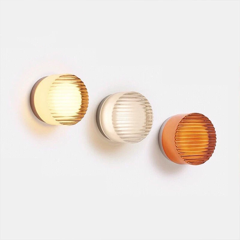 Modern Round Glass Wall Lamps LED Acrylic Corridor Aisle Lamp Minimalist Home Decor Living Room Porch Bedroom Bedside Wall Light view 5