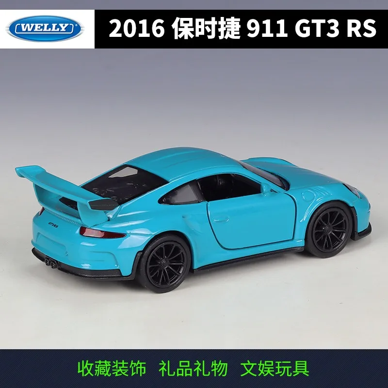 WELLY Diecast 1:36 مقياس 2016 بورش 911 GT3 RS سيارة رياضية التراجع نموذج سيارة سيارة لعبة معدنيّة سيارة لجمع هدايا الأطفال