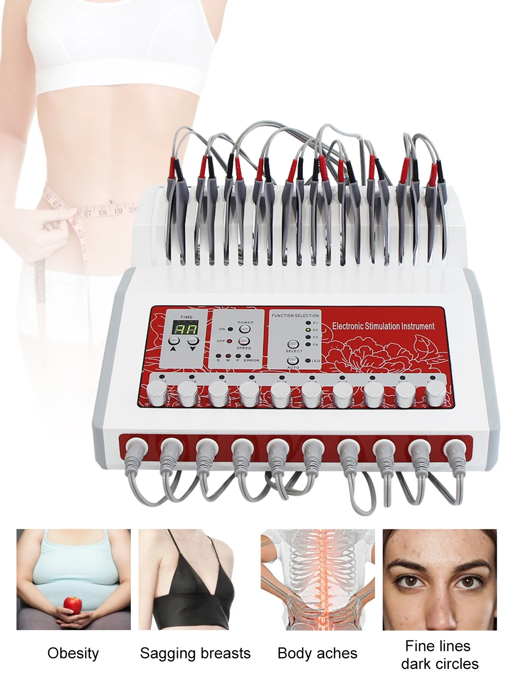 Gewichtsverlies Machine Ems Spierstimulator Elektrostimulatie Machine Russische Golven Ems Elektrische Spierstimulator Body Massager - afbeelding 2