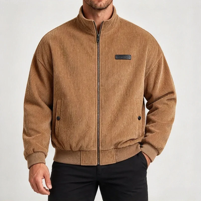 Business Man's Workwear Jackets Autumn Winter Multi functional Corduroy Shirts Jacket Long Sleeve Turn Down Collar Work Coat Man