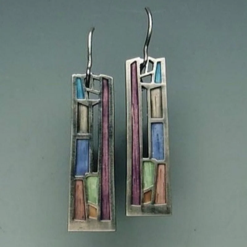 Hot Selling Style Vintage Charm Mom Earrings Handmade Creative Colorful Patchwork Women's Motherly Ear Ornaments