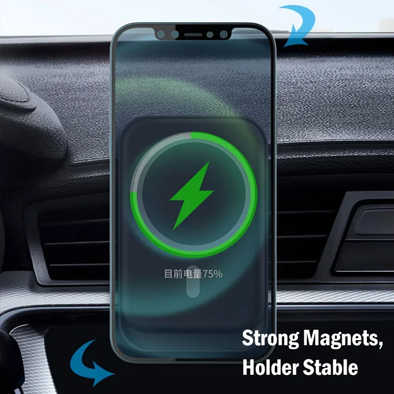 15W Car Magsafe Wireless Charger for Samsung Iphone Huawei Xiaomi Car Charger Stand Magnetic Wireless Charger Car Accessories