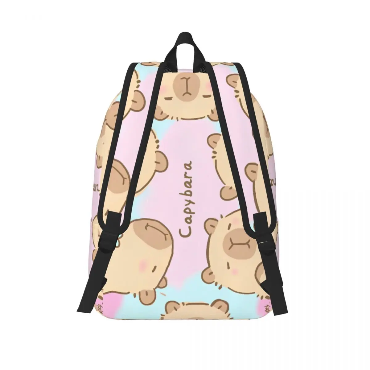 面白いカピバラかわいい動物ティーン向け学生スクールブックバッグキャンバスデイパック小学校高校大学アウトドア