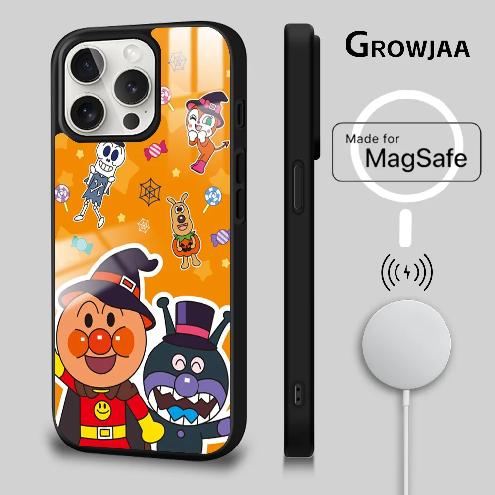 

Fashion A-Anpanman Bread Magsafe Phone Case For iPhone 15 14 13 12 11 Pro Max Plus Mini Shockproof Mirror Wireless Magnet Cover