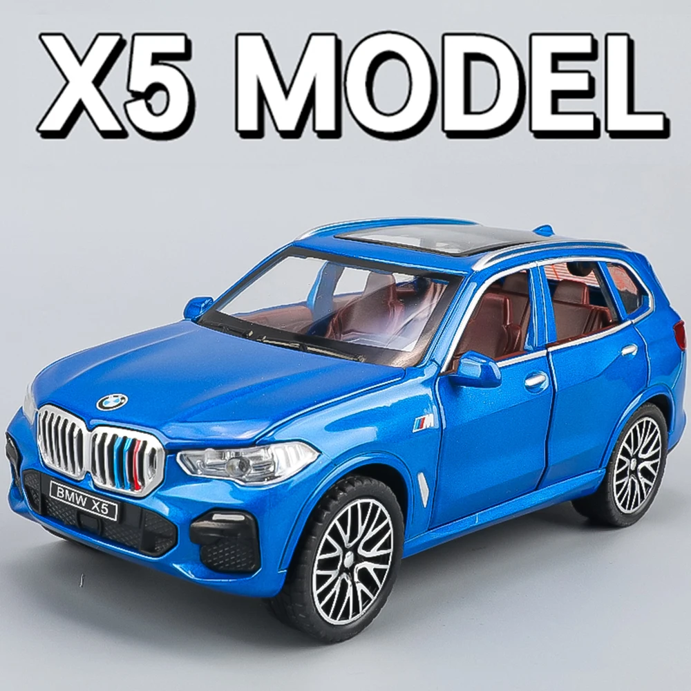 1:32 Toy Car X5 320I Miniature Models Alloy Diecast Sound Light Doors Opened Pull Back Rubber Tires for Boys Educational Toys