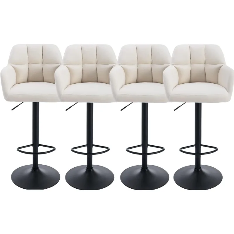 Swivel Bar Stools Set of 2 Counter Barstools Adjustable Bar Chairs Modern Island Chairs with Footrest，home.