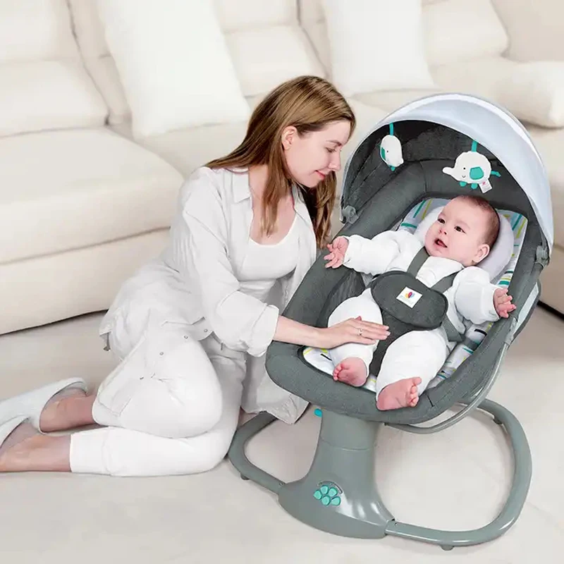 Luxury multifunctional electric rocking chair newborns swing bouncer sleeping with music bluetooth remote