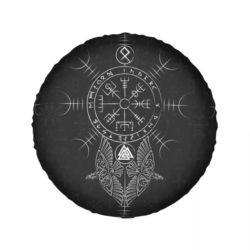 Viking Symbol Of Norse Mythology Spare Tire Cover for Jeep Pajero Custom Compass Valhalla Car Wheel Covers