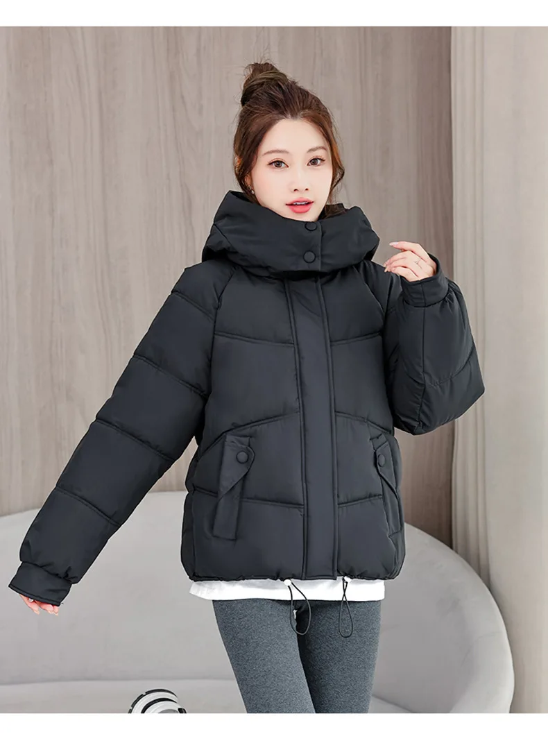 Winter Thick Puffer Coat Women Zip Up Windproof Russian Cold Weather Snow Jacket Detachable Hooded Outerwear Candy Color New