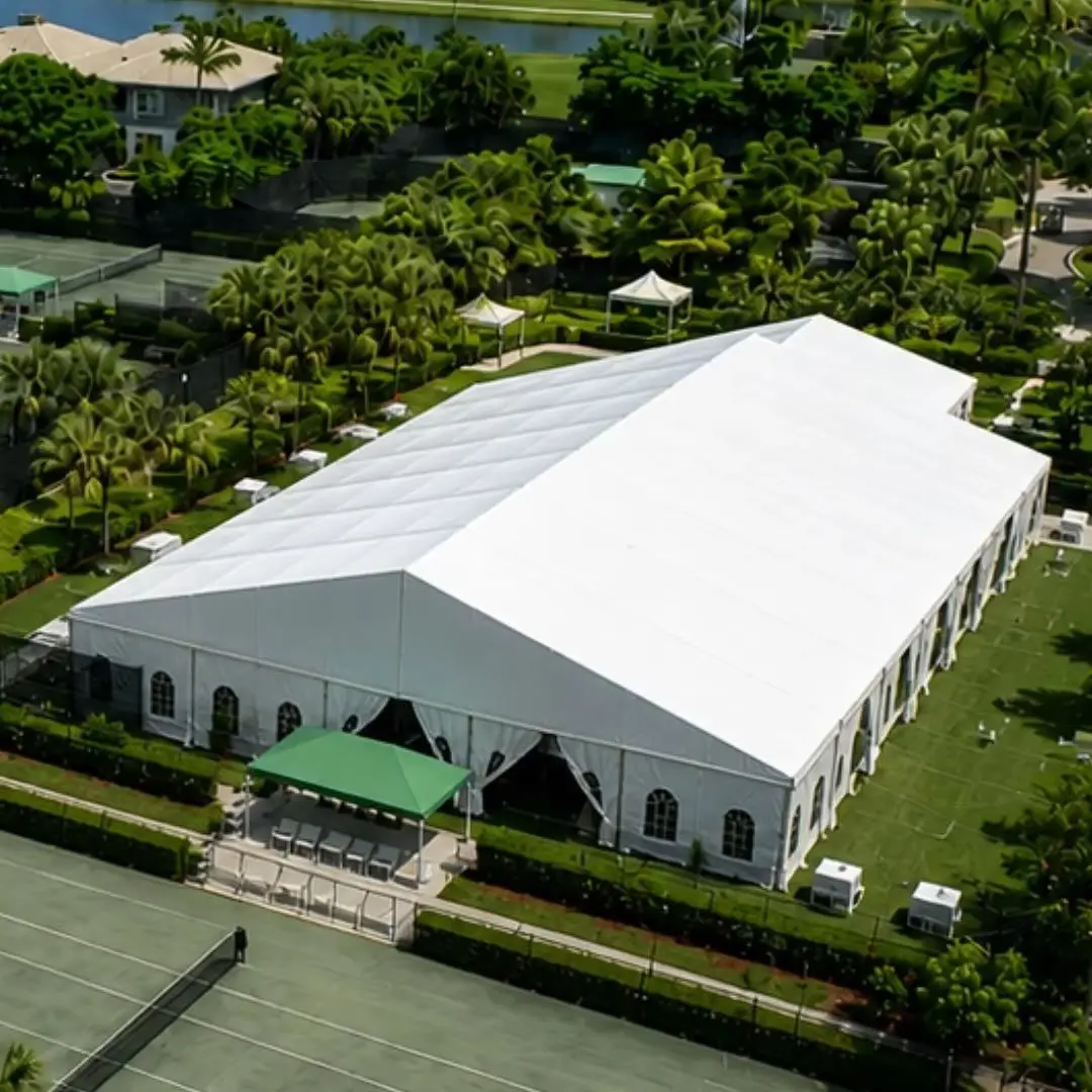 Carpa de aluminio de tamaño personalizado, gran carpa comercial, toldo para exteriores, refugio para exposiciones, festivales y eventos corporativos