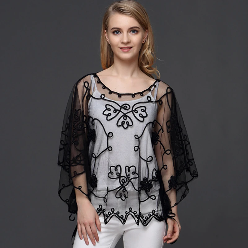 

Summer Short Sleeve O-Neck Women Blouse Hollow Out Mesh Yarn Shawl Blouse Shirt Women Tops Blusas Mujer De Moda 2024 Veraon J148