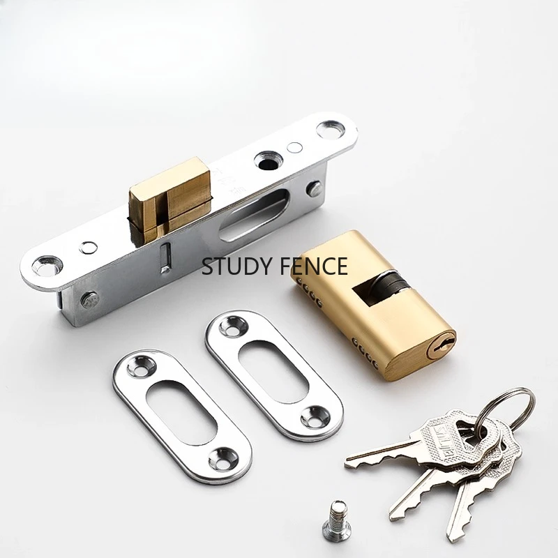 

1pc Stainless Steel Lock Core Lock Cylinder with Key Push Pull Floor Spring Door Lock Core Household Hardware Accessories