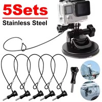Protable Camera Anti-lost Safety Rope Stainless Steel Cable Wire Lanyard for GoPro 13 12 Insta360 X5 X4 X3 DJI Action 4 Pocket 3