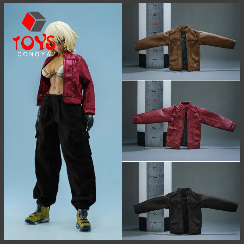 1/12 Scale Leather Jacket Cargo Pants Clothes Model Fit 6