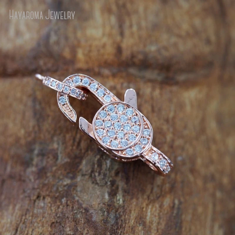 

5Pcs Copper & Hooks Clear Cubic Zirconia Metal Invisible Setting Lobster Accessory Clasps