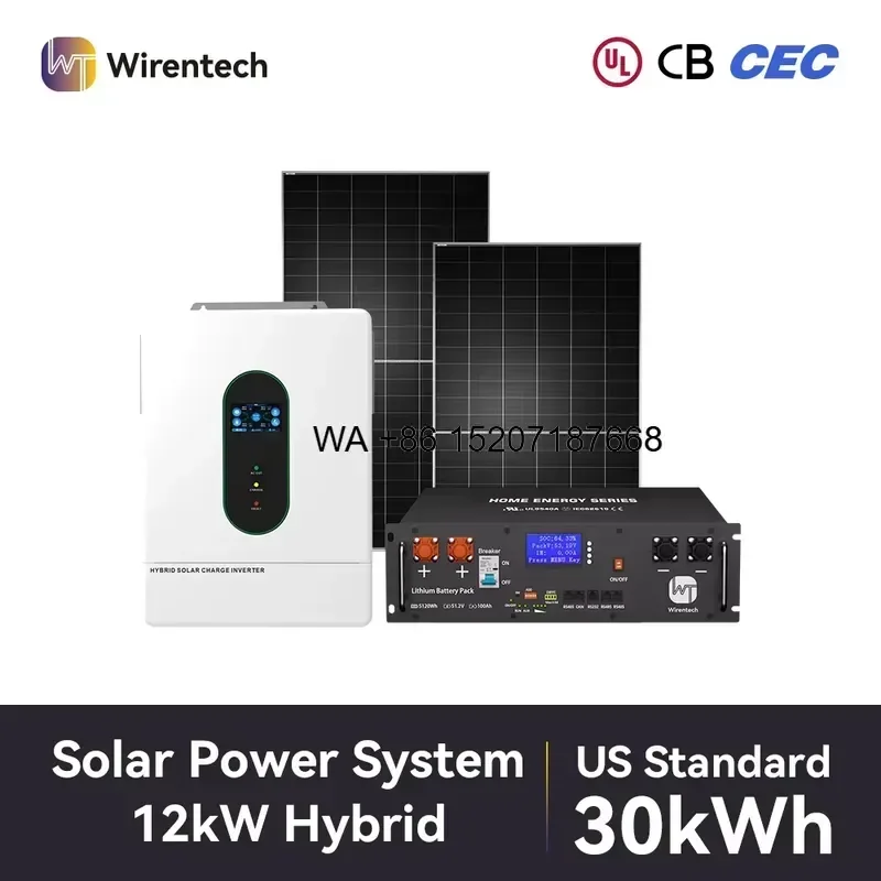 Wmwmnu for Wmwmnu 12kW Solar Panel Complete Kit With Inverter And Battery Split Phase Solar Energy Storage System For House